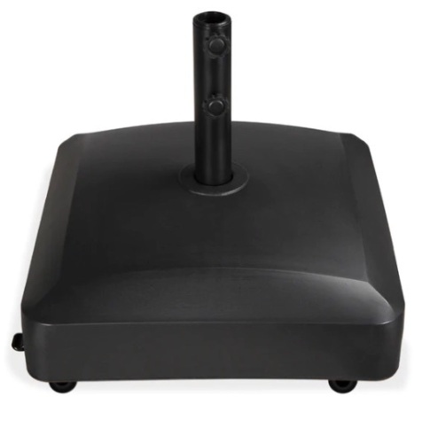 Fillable Mobile Umbrella Base Stand w/ 4 Wheels, 2 Locks, 137lb Capacity, Appears New