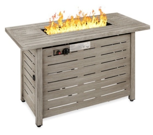 50,000 BTU Steel Propane Gas Fire Pit w/ Auto Ignition - 42in, Appears New 