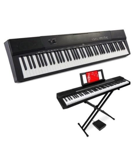 88-Key Digital Piano Set w/ Semi-Weighted Keys, Stand, Sustain Pedal, Appears New, Untested