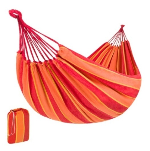 2-Person Brazilian-Style Double Hammock w/ Portable Carrying Bag, Orange - Lot 206