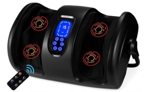 Reflexology Shiatsu Foot Massager w/ High-Intensity Rollers, Remote Control, Satin Black - Lot 219