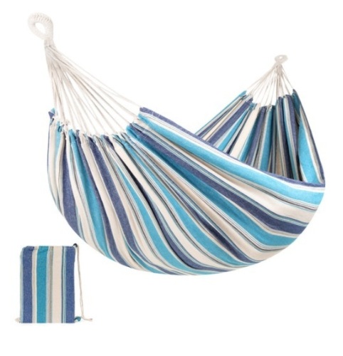 2-Person Brazilian-Style Double Hammock w/ Portable Carrying Bag, Ocean - Lot 222