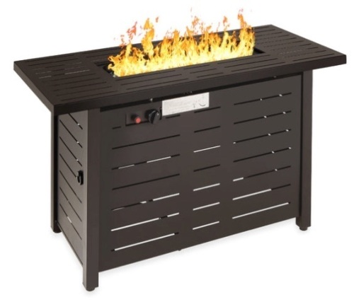 50,000 BTU Steel Propane Gas Fire Pit w/ Auto Ignition - 42in, Dark Brown - Lot 224