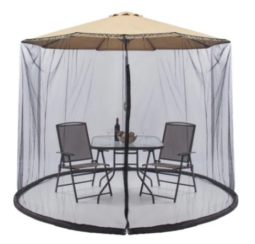 Adjustable Bug Net Accessory for Patio Umbrella w/ Zippered Door, 9ft - Lot 103