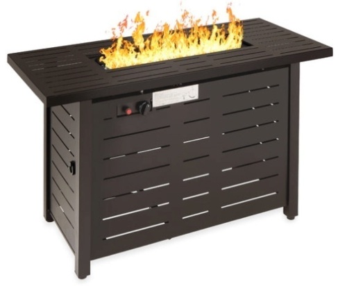 50,000 BTU Steel Propane Gas Fire Pit w/ Auto Ignition - 42in, Dark Brown - Lot 252