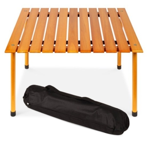 Foldable Indoor Outdoor Wooden Table w/ Carrying Case - 28x28in - Lot 264