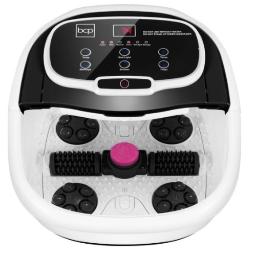 Automatic Heated Shiatsu Massage Foot Bath Spa w/ Pumice Stone, Black - Lot 270