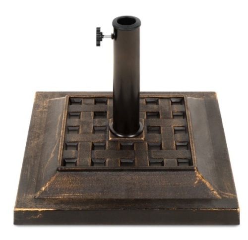 26lb Steel Square Patio Umbrella Base Stand, Basketweave Pattern - Lot 271