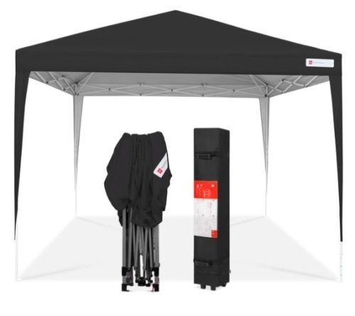 Outdoor Portable Pop Up Canopy Tent w/ Carrying Case, 10x10ft, Black - Lot 314
