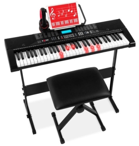 61-Key Beginners Electronic Keyboard Piano Set For Teenagers & Adults - Lot 321