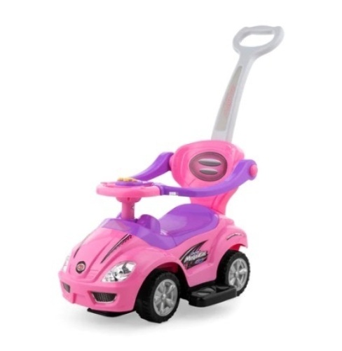 3-in-1 Kids Push Car w/ Handle and Horn, Pink - Lot 115