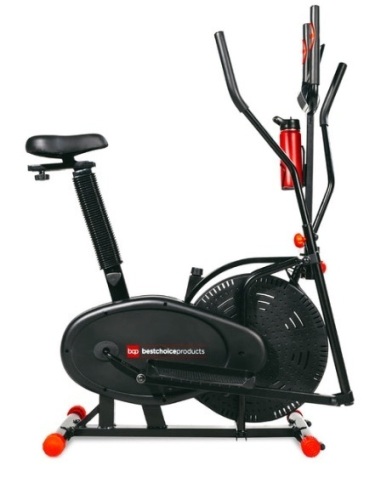 2-in-1 Elliptical Trainer Exercise Bike w/ LCD Screen, 220lb Capacity - Lot 361