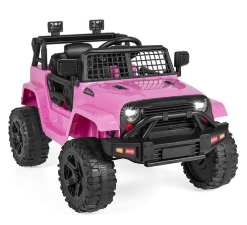 12V Kids Ride-On Truck Car w/ Parent Remote Control, Spring Suspension, Pink - Lot 366