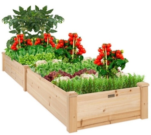 8x2ft Wooden Raised Garden Bed Planter for Garden, Lawn, Yard - Lot 369