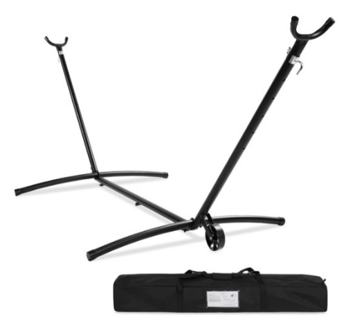 Portable Heavy-Duty Steel Hammock Stand w/ Built-In Wheel, Case - 9ft - Lot 376