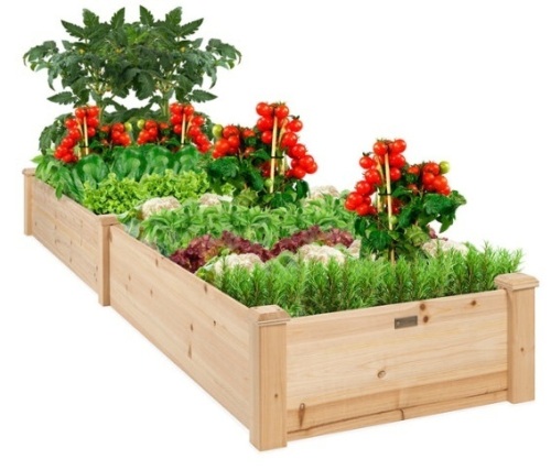 8x2ft Wooden Raised Garden Bed Planter for Garden, Lawn, Yard - Lot 383
