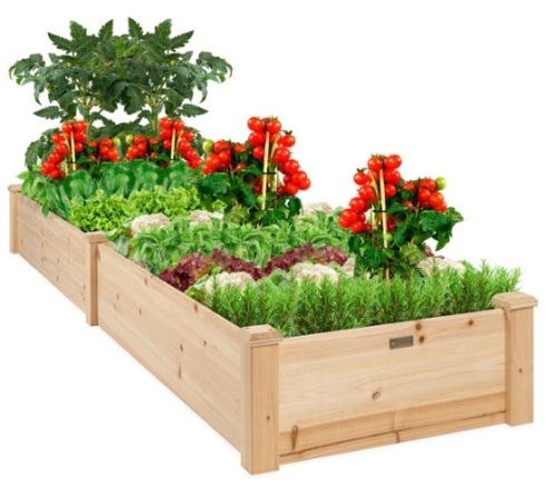 8x2ft Wooden Raised Garden Bed Planter for Garden, Lawn, Yard - Lot 368