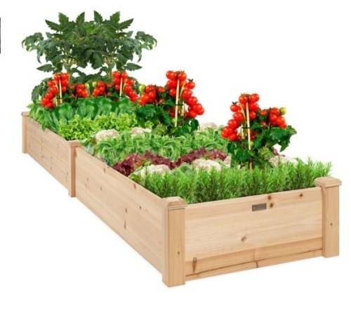 8x2ft Wooden Raised Garden Bed Planter for Garden, Lawn, Yard - Lot 395