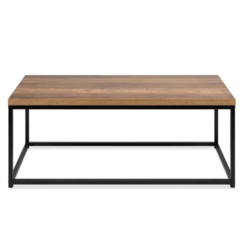 44in Modern Industrial Rectangular Wood Grain Coffee Table w/ Metal Frame, Brown - Lot 142