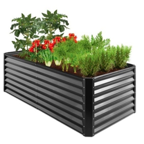 Outdoor Metal Raised Garden Bed, 6x3x2ft, Gray - Lot 169