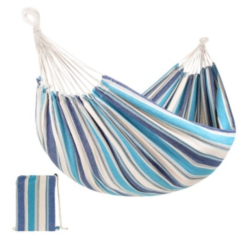 2-Person Brazilian-Style Double Hammock w/ Portable Carrying Bag, Ocean - Lot 420