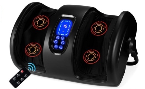 Reflexology Shiatsu Foot Massager w/ High-Intensity Rollers, Remote Control, Satin Black - Lot 423