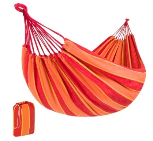 2-Person Brazilian-Style Double Hammock w/ Portable Carrying Bag, Orange - Lot 424