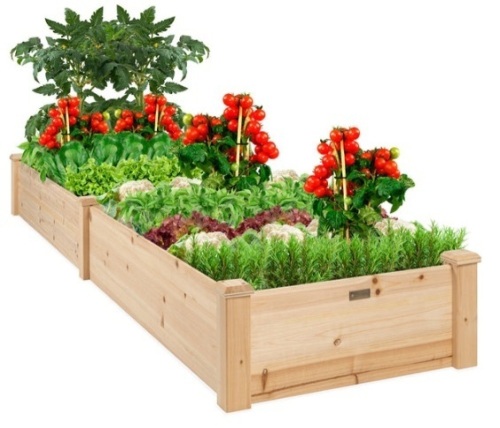 8x2ft Wooden Raised Garden Bed Planter for Garden, Lawn, Yard - Lot 434