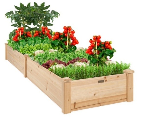 8x2ft Wooden Raised Garden Bed Planter for Garden, Lawn, Yard - Lot 435