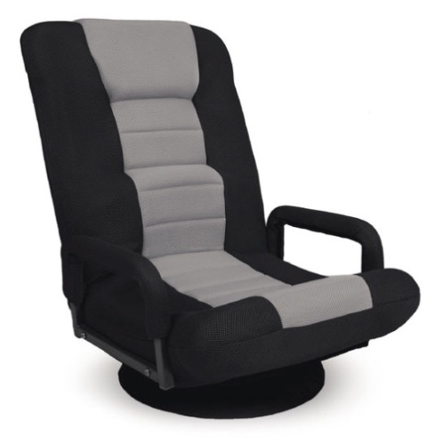 Gaming Floor Chair w/ 360-Degree Swivel, Armrest, Adjustable Backrest, Black/Gray - Lot 443