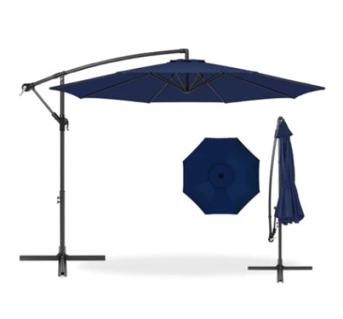 Offset Hanging Patio Umbrella,10ft, Navy - Lot 181