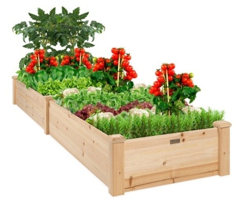 8x2ft Wooden Raised Garden Bed Planter for Garden, Lawn, Yard - Lot 457