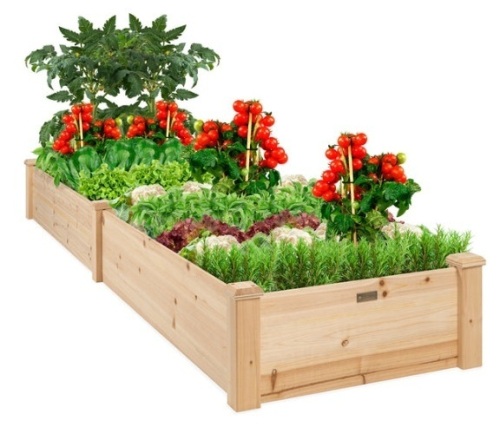 8x2ft Wooden Raised Garden Bed Planter for Garden, Lawn, Yard - Lot 459
