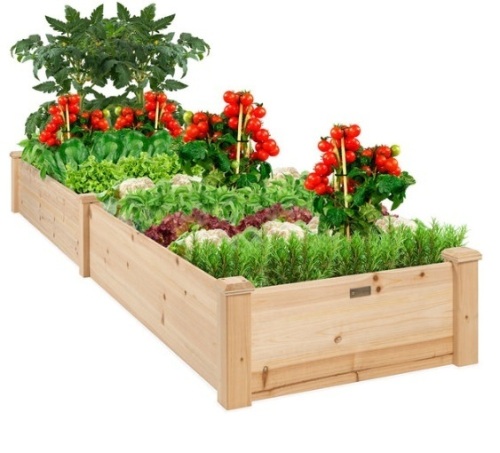 8x2ft Wooden Raised Garden Bed Planter for Garden, Lawn, Yard - Lot 460