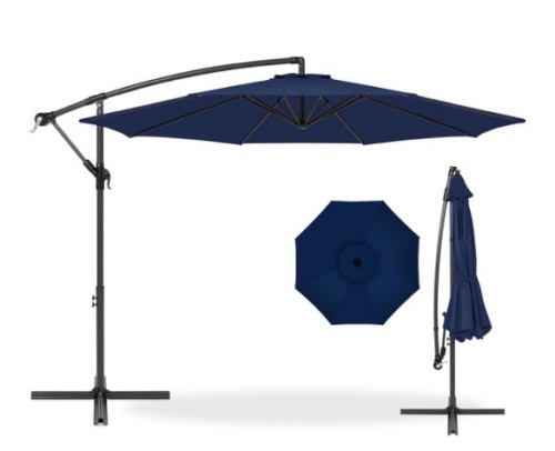 Offset Hanging Patio Umbrella - 10ft, Navy Blue - Lot 463