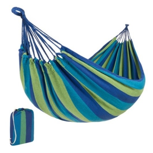 2-Person Brazilian-Style Double Hammock w/ Portable Carrying Bag, Blue - Lot 466