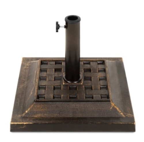 26lb Steel Square Patio Umbrella Base Stand, Basketweave Pattern - Lot 191