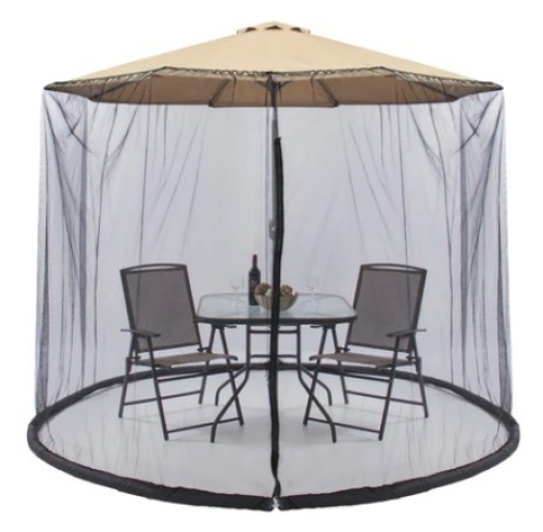 Adjustable Bug Net Accessory for Patio Umbrella w/ Zippered Door, 9ft - Lot 193