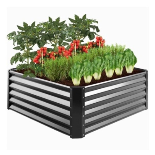 Outdoor Metal Raised Garden Bed, 4x4x1.5ft - Lot 472