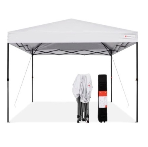 One-Person Setup Instant Pop Up Canopy w/ Wheeled Bag, 10x10ft, White - Lot 474