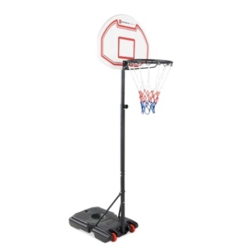 Kids Height-Adjustable Basketball Hoop, Portable Backboard System w/ Wheels, White - Lot 475