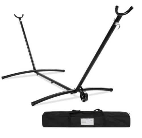 Portable Heavy-Duty Steel Hammock Stand w/ Built-In Wheel, Case - 9ft - Lot 614