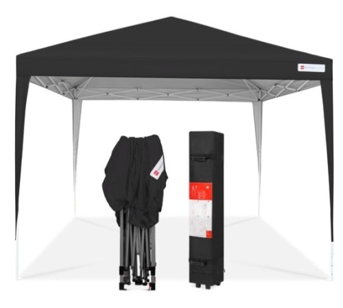 Outdoor Portable Pop Up Canopy Tent w/ Carrying Case, 10x10ft, Black - Lot 615
