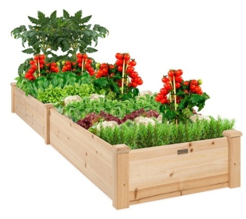 8x2ft Wooden Raised Garden Bed Planter for Garden, Lawn, Yard - Lot 617