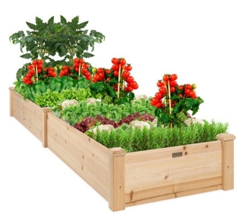 8x2ft Wooden Raised Garden Bed Planter for Garden, Lawn, Yard - Lot 625