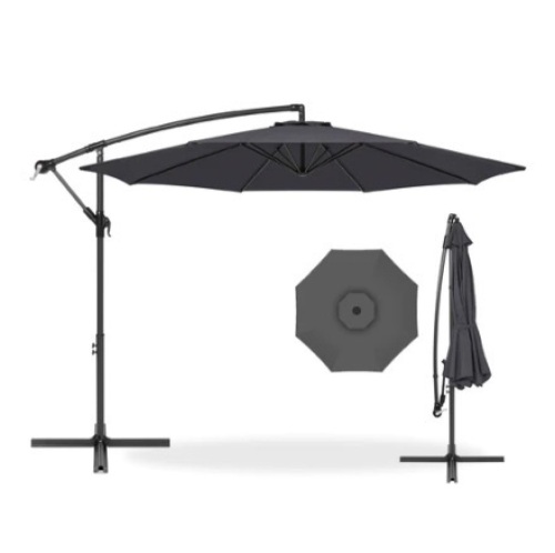 Offset Hanging Patio Umbrella, 10ft, Gray - Lot 485