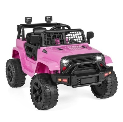 12V Kids Ride-On Truck Car w/ Parent Remote Control, Spring Suspension, Pink - Lot 486