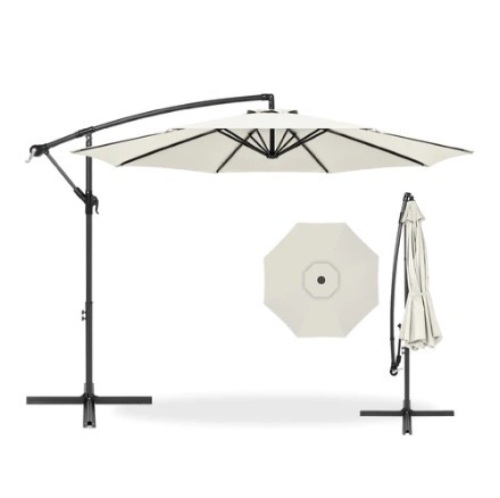 Offset Hanging Patio Umbrella, 10ft, Cream - Lot 490