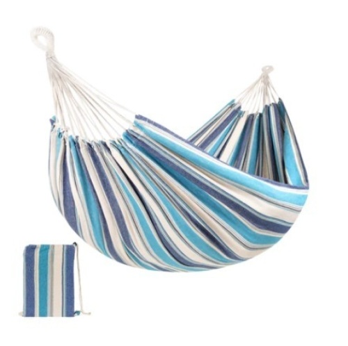 2-Person Brazilian-Style Double Hammock w/ Portable Carrying Bag, Ocean - Lot 493