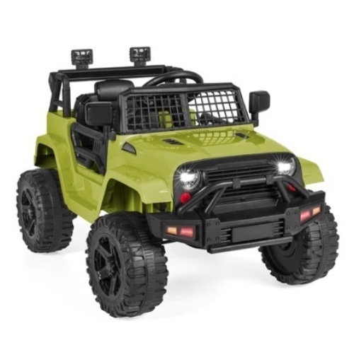 12V Kids Ride-On Truck Car w/ Parent Remote Control, Spring Suspension, Green - Lot 496